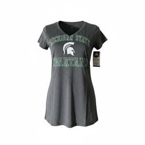 Michigan State Spartans Gray V-Neck Tee by J. America Size M NWT
